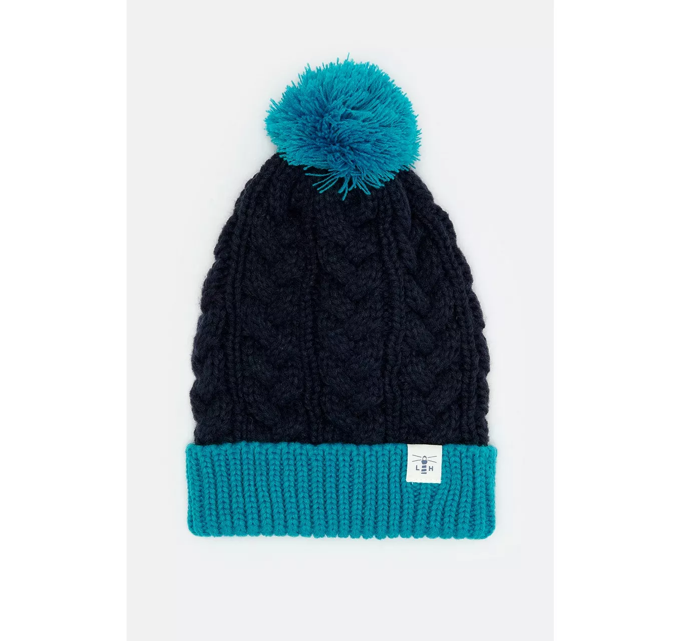 Hannah Bobble Hat Teal/Navy