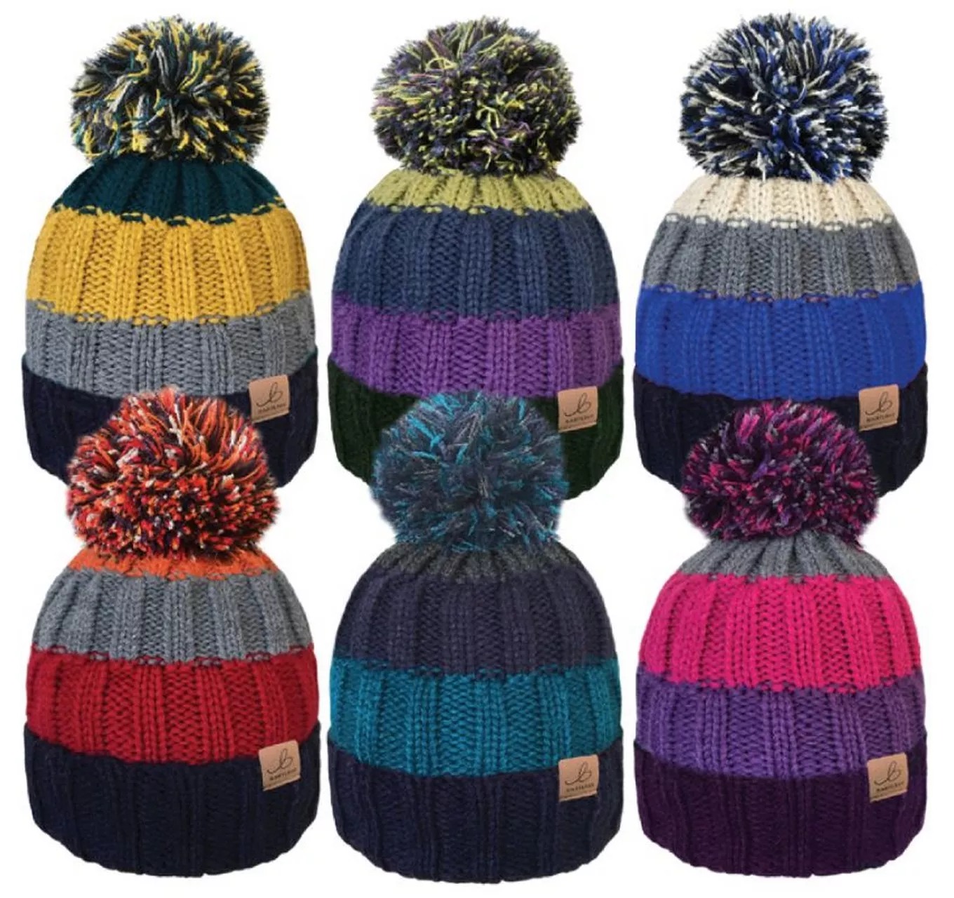 Unisex Sherpa Lined Bobble Hat