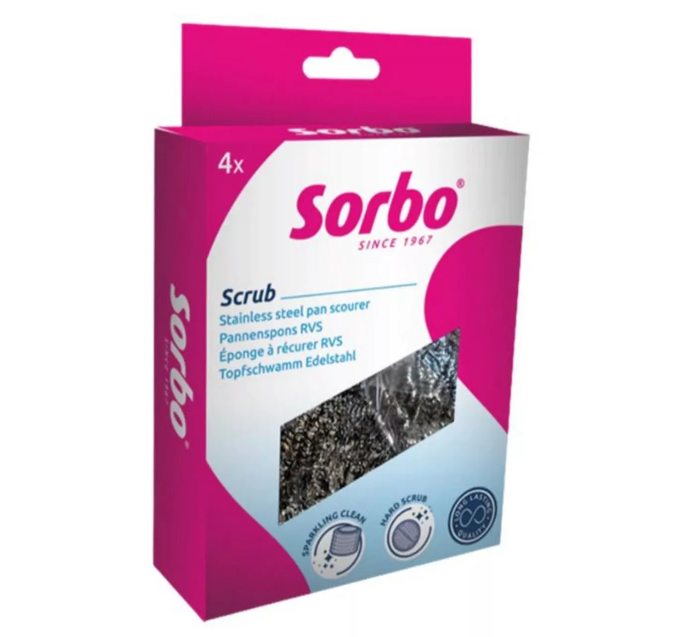 S/S Pan Scourers 4pk