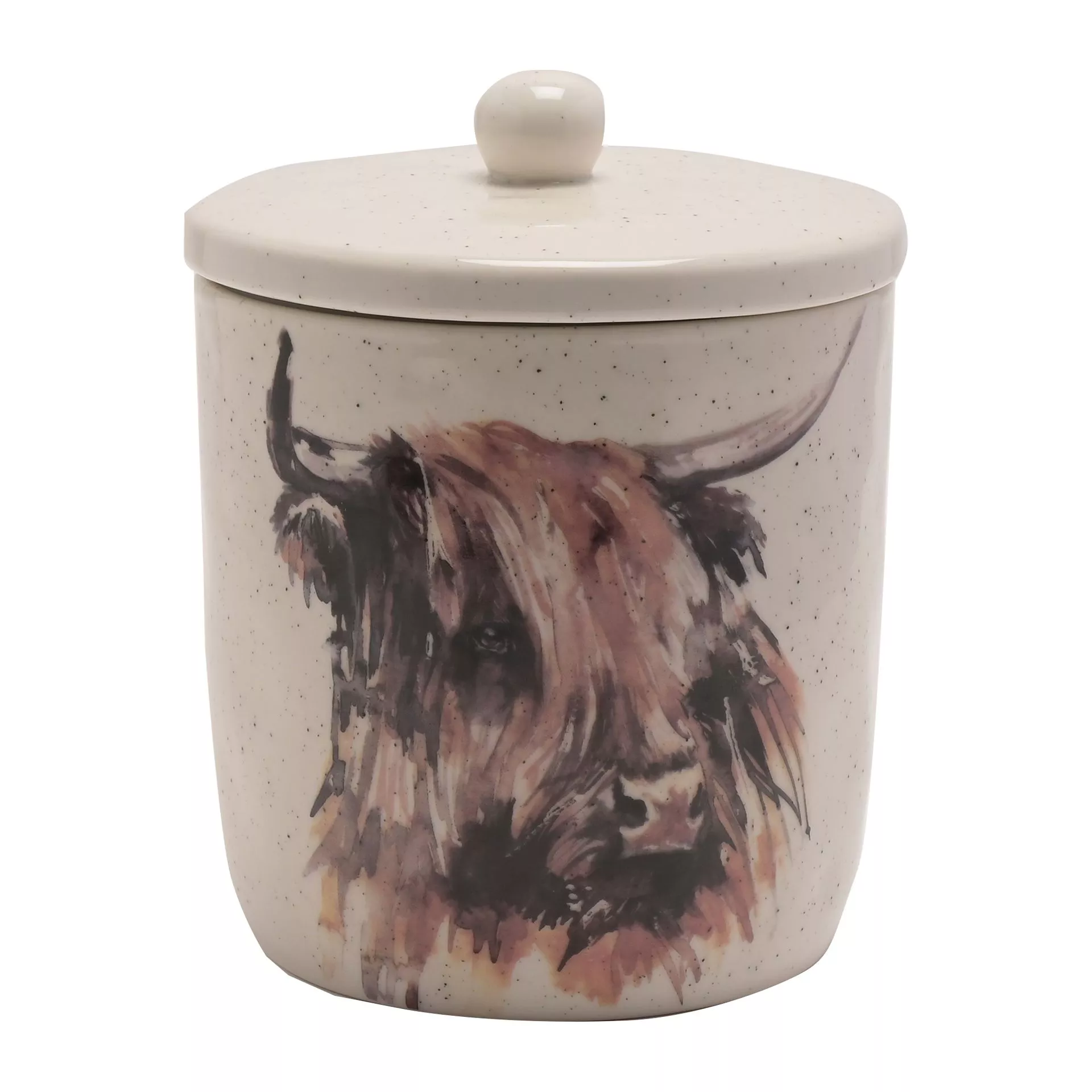 Meg Hawkins Storage Canister - Highland Cow 14 x 14 x 13cm