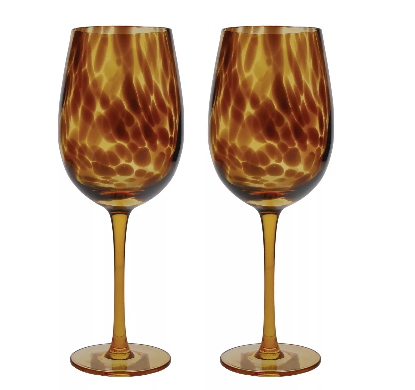 Tortoise Shell Wine Glass 2pc