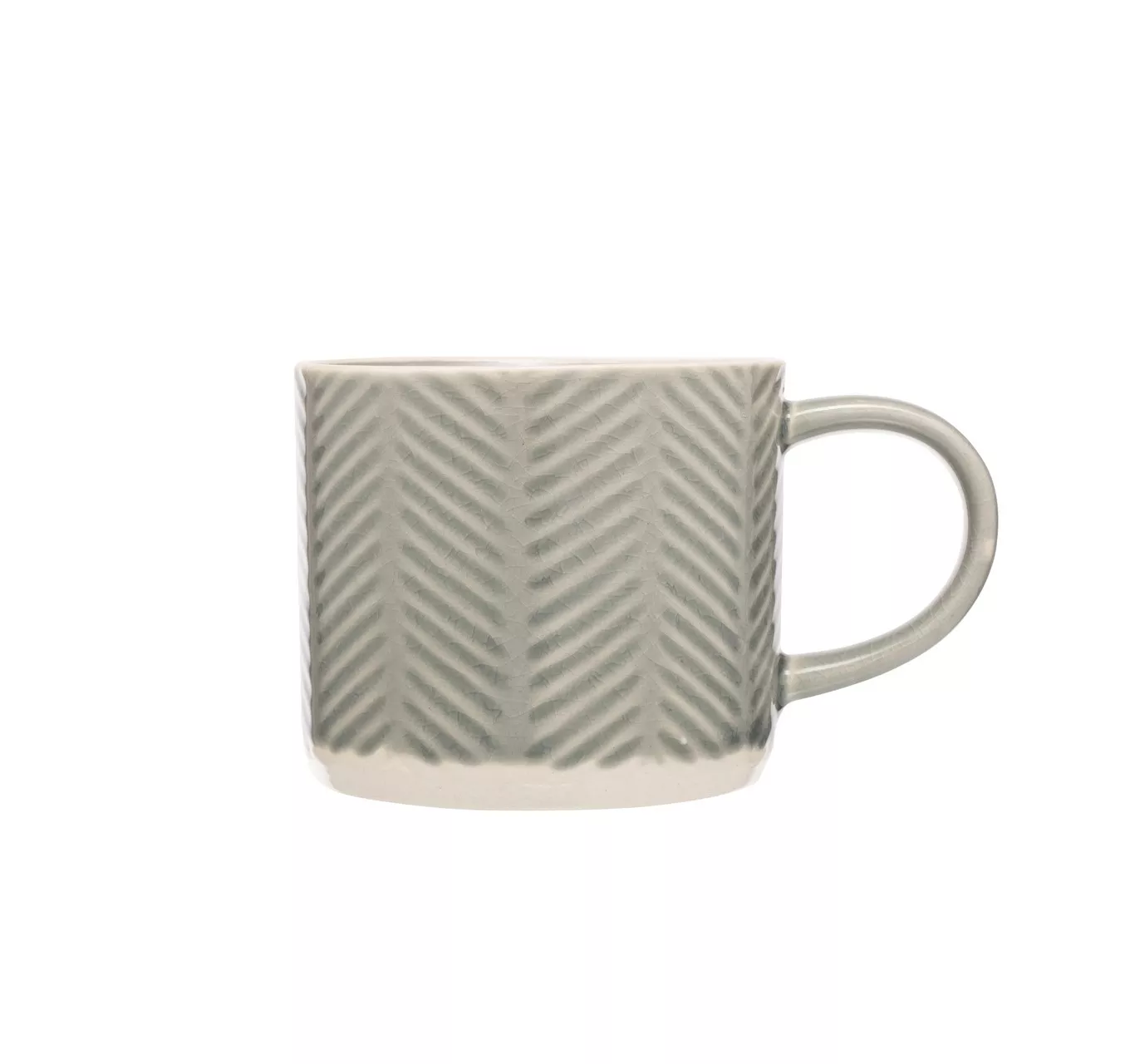 Embossed Chevron Mug - Grey