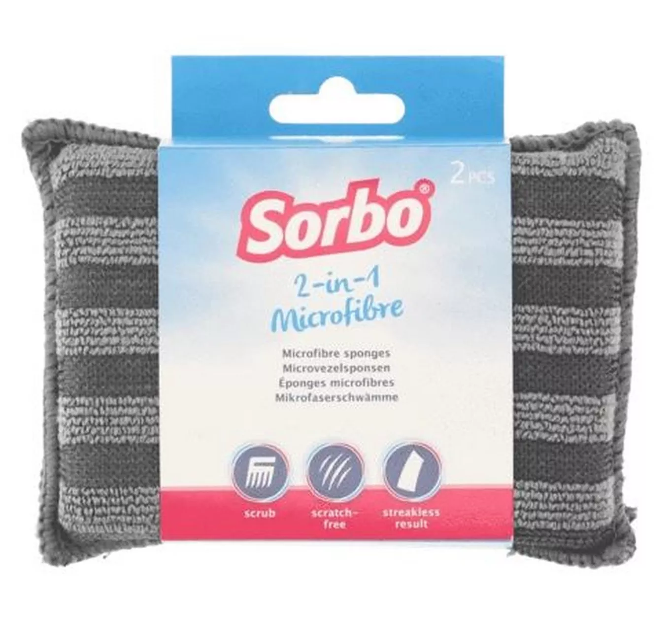 2in1 Microfibre Sponge 2pk