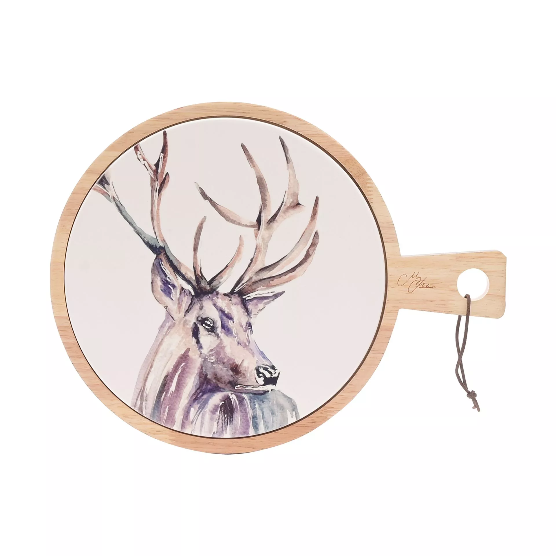 Meg Hawkins Rubber Wood & Ceramic Serving Board Stag 27 x 35 cm