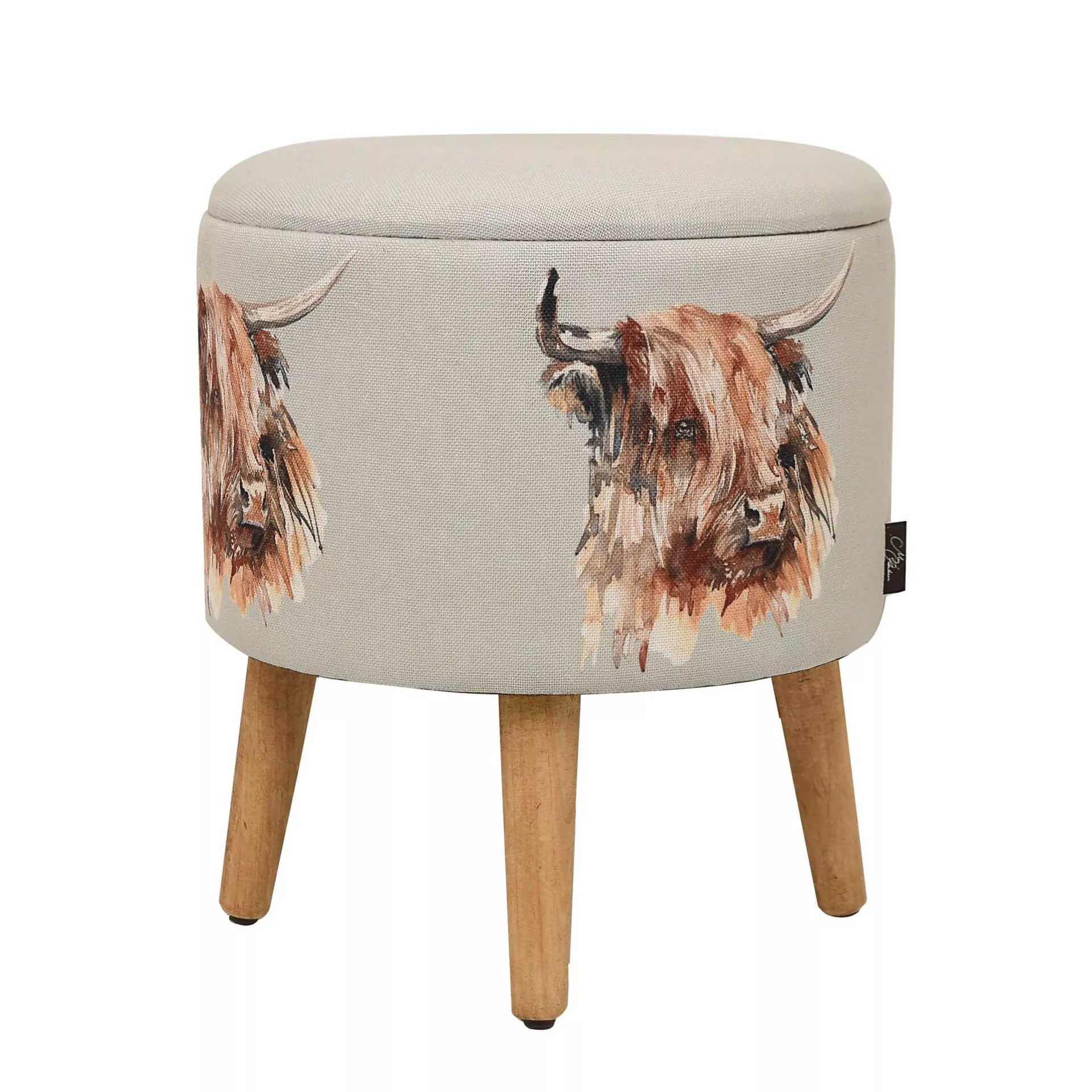 Meg Hawkins Storage Footstool - Highland Cow