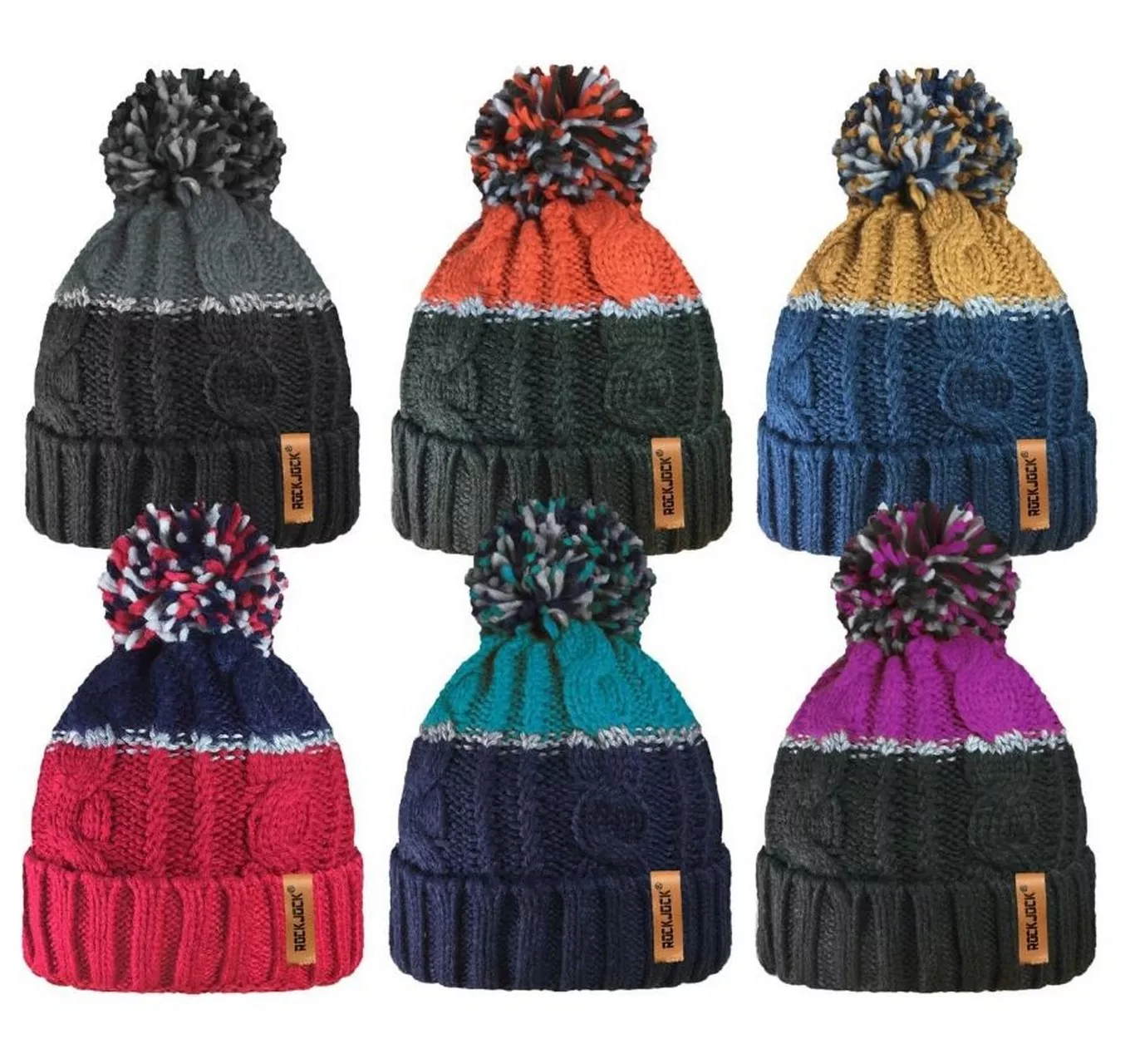 Unisex 2 Tone Bobble Hat2