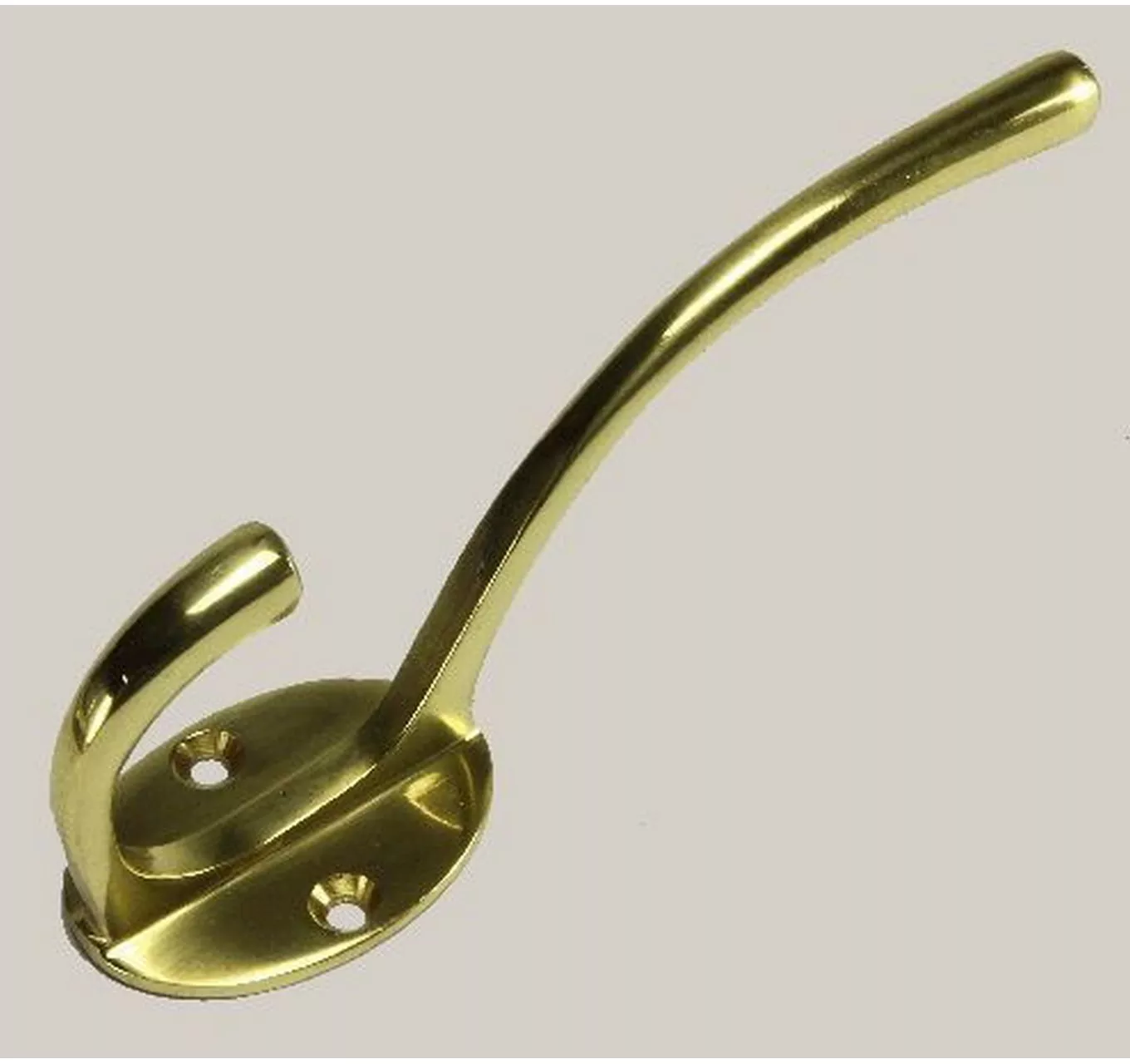 Brass Coat Hook 125mm - 2pk