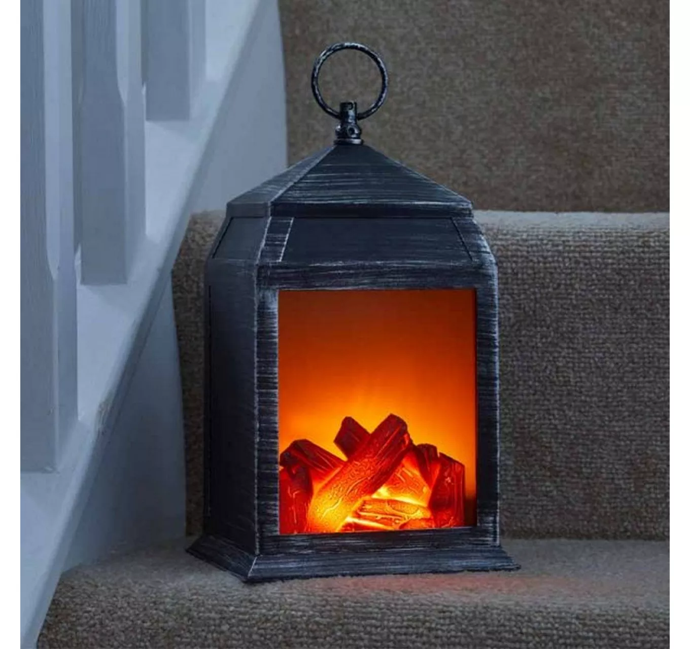 Faux Fire Lantern - Large