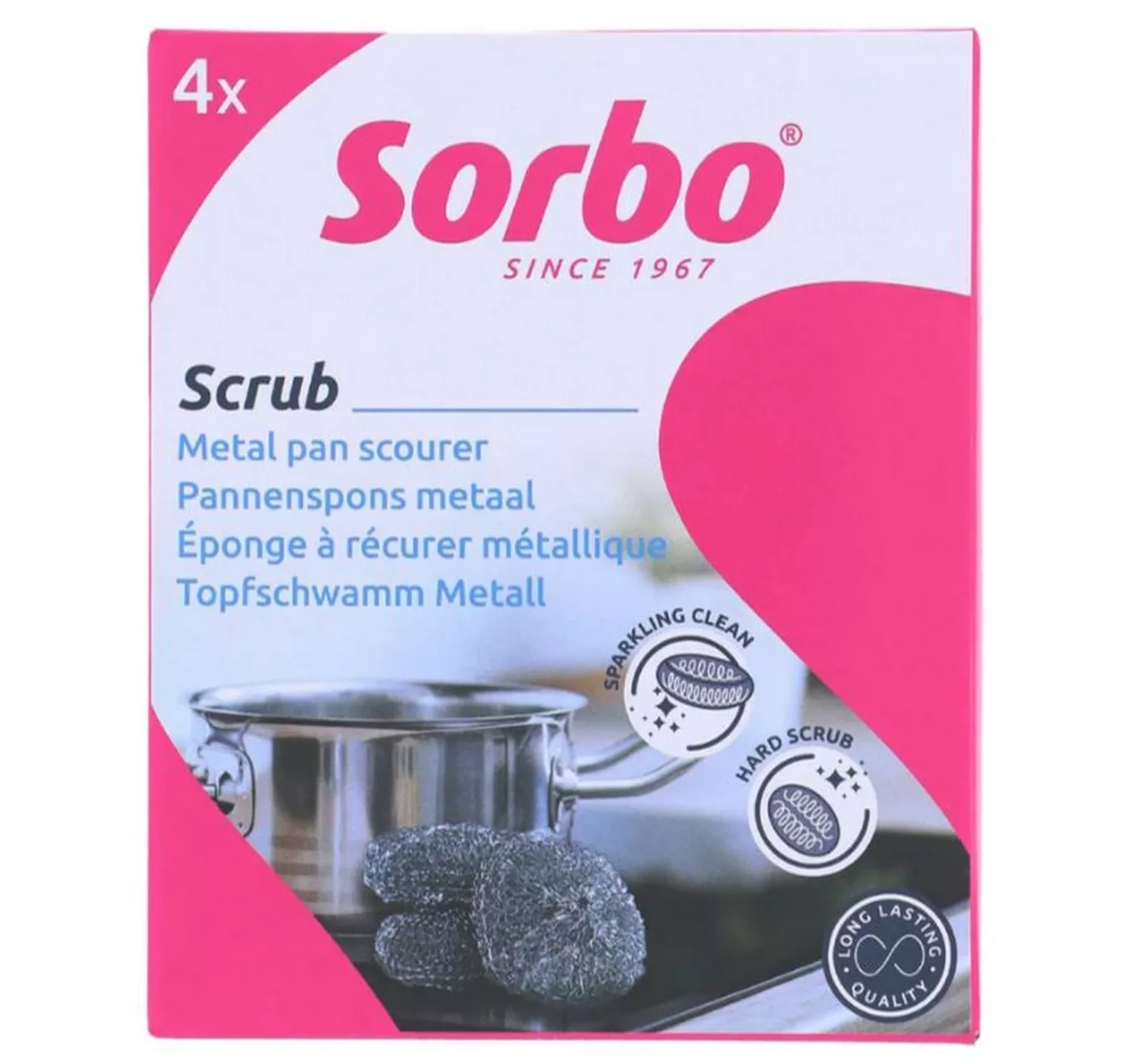 Metal Pan Scourers 4pk