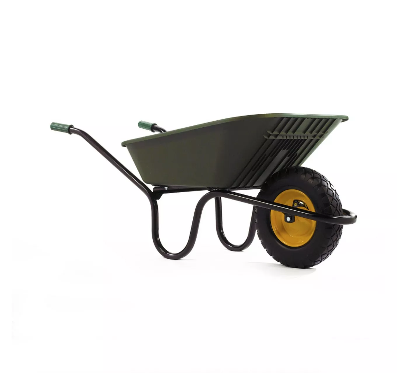 90L GO PolyPro Wheelbarrow Green Puncture Free