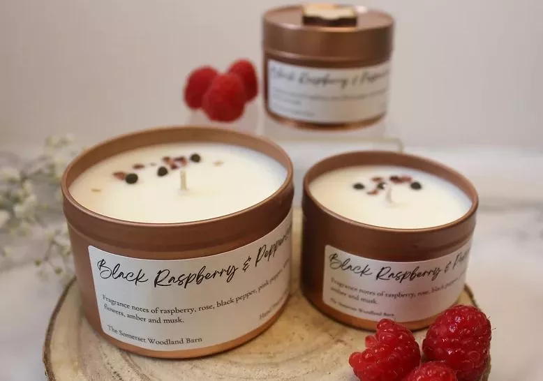 Black Raspberry & Peppercorn Tin Candle 200g